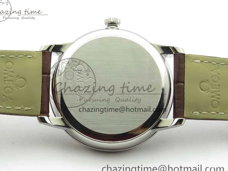 0110 Affordable De Ville Prestige Real PR SS ZF 1:1  Best Edition White Dial YG Markers Brown Leather Strap MIYOTA 7899